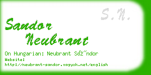 sandor neubrant business card